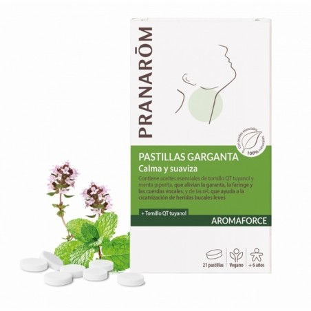 Pranarom Aromaforce 21 Pastillas Garganta – Alivio natural de irritación y afonía